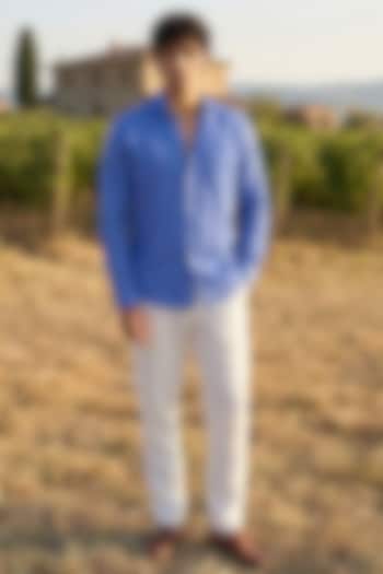 Blue Linen Summer Shirt by Eleven Brothers at Pernia's Pop Up Shop