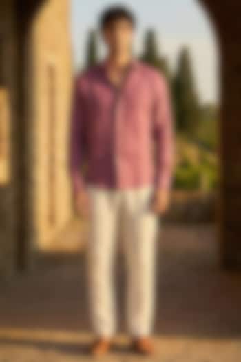 Pink Linen Summer Shirt by Eleven Brothers at Pernia's Pop Up Shop