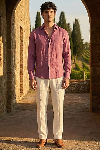 Pink Linen Shirt by Eleven Brothers