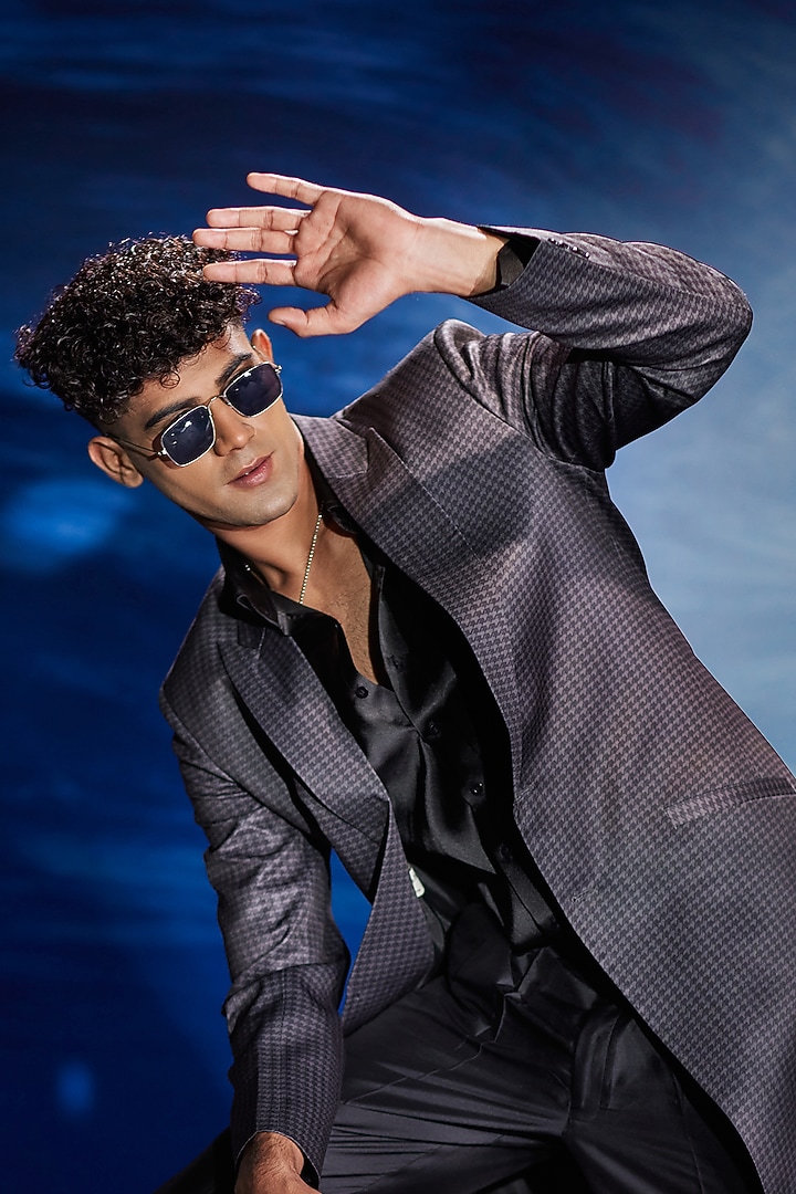 Black Italian Twill Trench Coat by Eleven Brothers at Pernia's Pop Up Shop