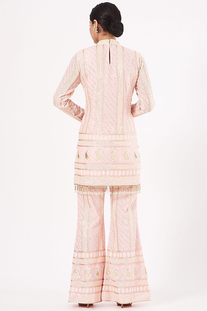 Blush Pink Chikankari Embroidered Kurta Set by EVRA BY NIKITA KHURANA at Pernia's Pop Up Shop