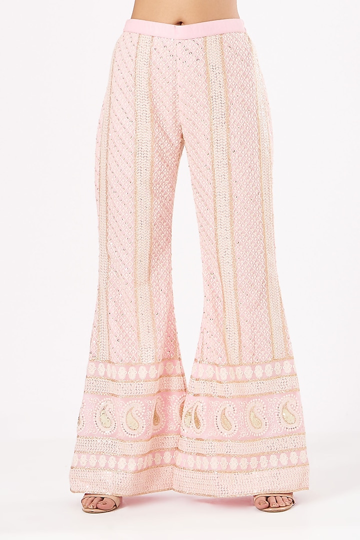 Blush Pink Chikankari Embroidered Kurta Set by EVRA BY NIKITA KHURANA at Pernia's Pop Up Shop