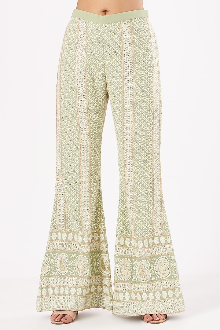 Lime Green Chikankari Embroidered Kurta Set by EVRA BY NIKITA KHURANA at Pernia's Pop Up Shop