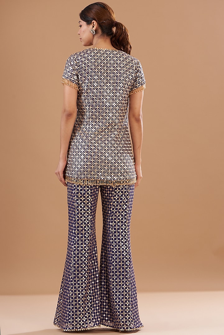 Purple Georgette Embroidered Kurta Set by EVRA BY NIKITA KHURANA at Pernia's Pop Up Shop