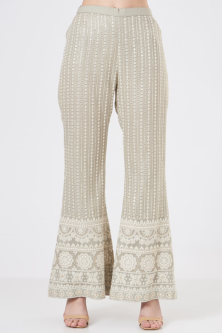 Grey Embroidered Kurta Set by EVRA BY NIKITA KHURANA at Pernia's Pop Up Shop