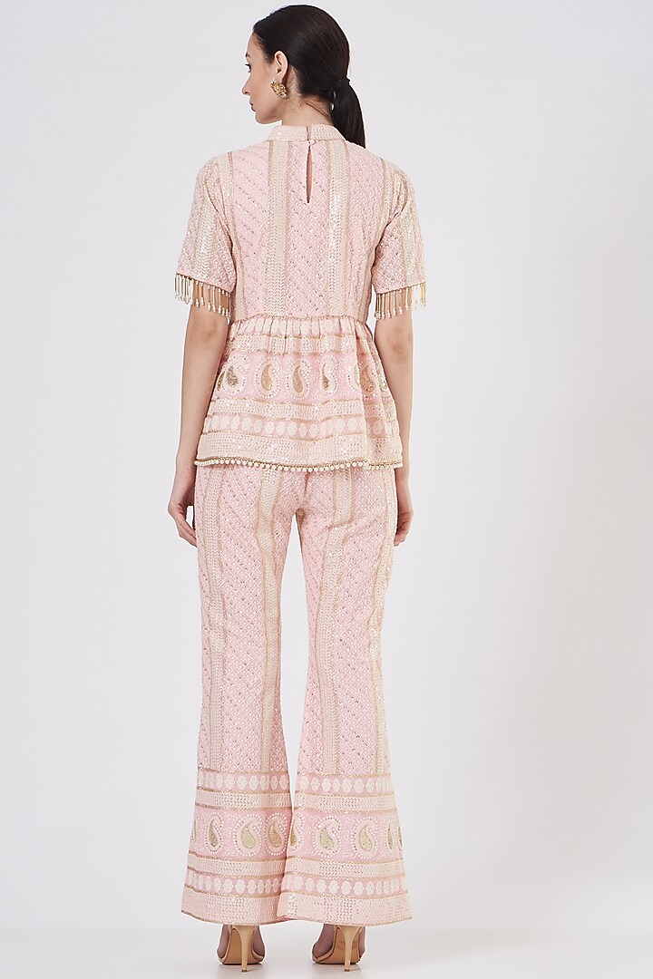 Pink Chikankari Pant Set by EVRA BY NIKITA KHURANA at Pernia's Pop Up Shop