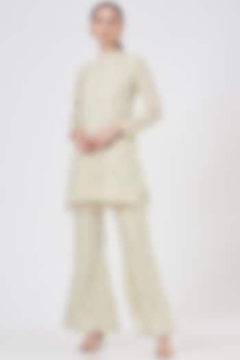 Mint Green Chikankari Pant Set by EVRA BY NIKITA KHURANA at Pernia's Pop Up Shop