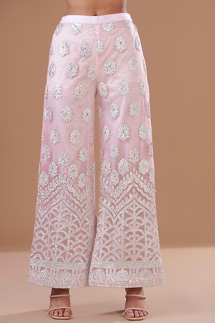Pink Net Embroidered Kurta Set by EVRA BY NIKITA KHURANA at Pernia's Pop Up Shop