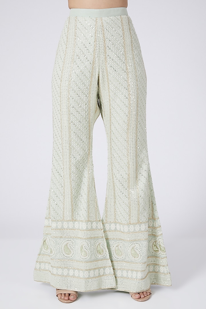 Mint Green Chikankari Embroidered Co-Ord Set by EVRA BY NIKITA KHURANA at Pernia's Pop Up Shop