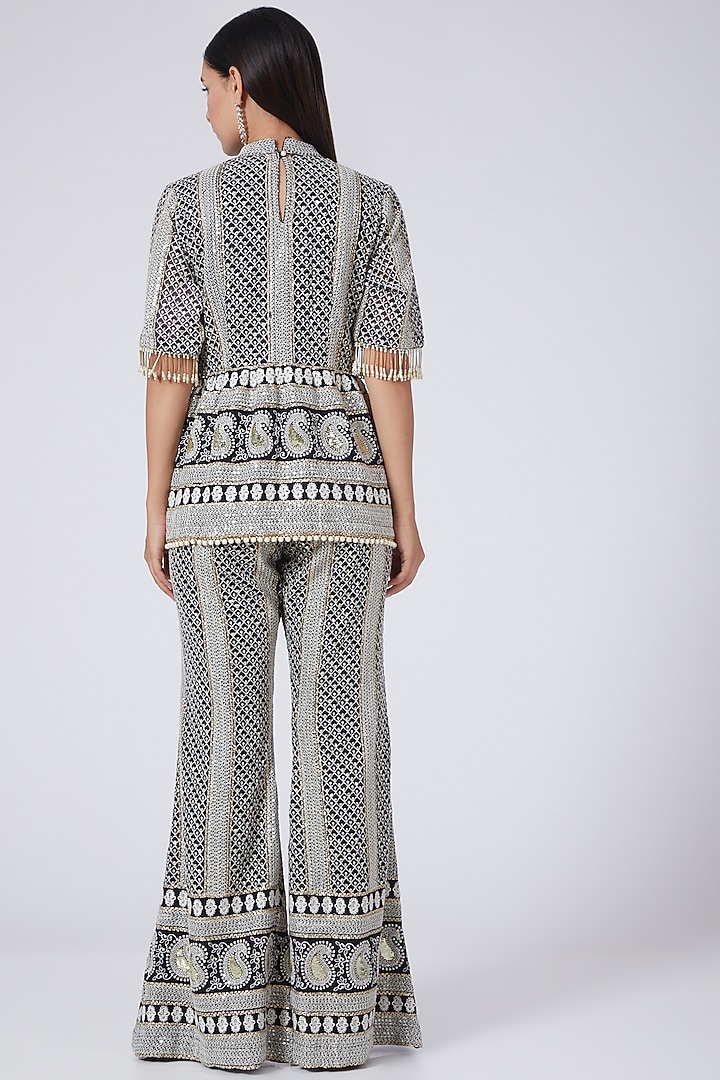 Black & White Chikankari Embroidered Co-Ord Set by EVRA BY NIKITA KHURANA at Pernia's Pop Up Shop