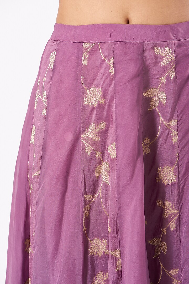 Mauve Hand Embroidered Wedding Lehenga Set by EWAZ at Pernia's Pop Up Shop