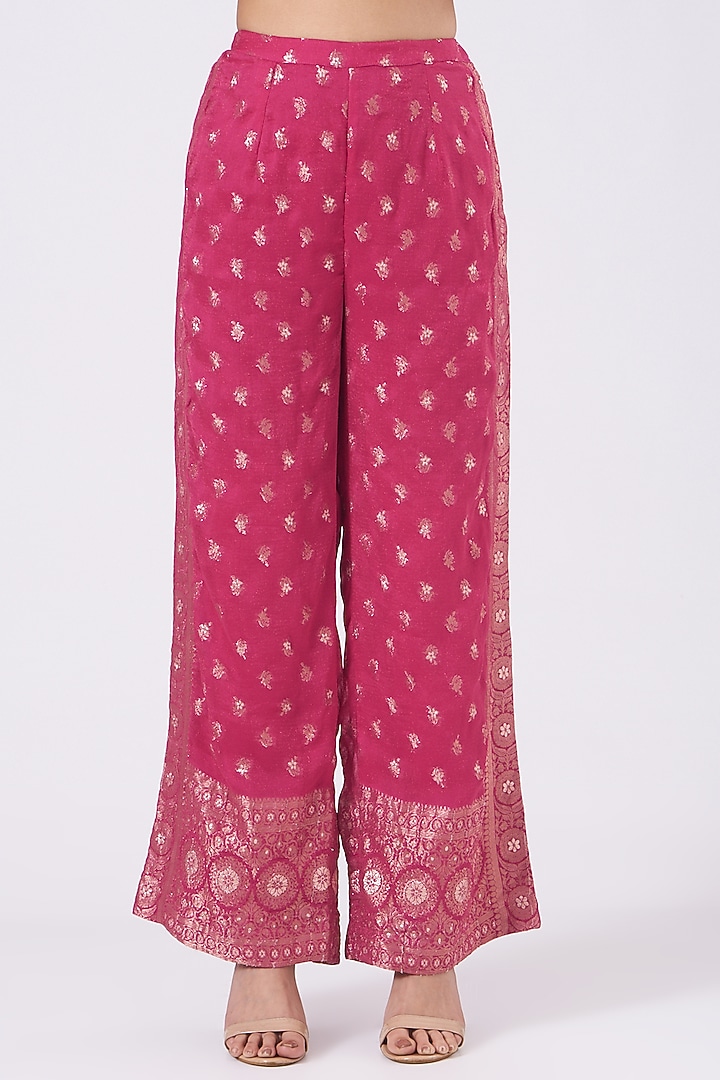 Hot Pink Embroidered Wedding Anarkali Set by EWAZ at Pernia's Pop Up Shop