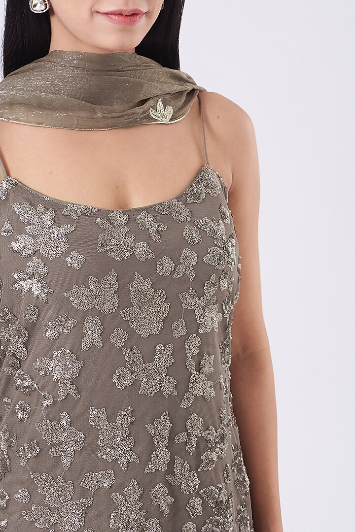 Mouse Georgette Party Wear Sharara Set by EWAZ at Pernia's Pop Up Shop