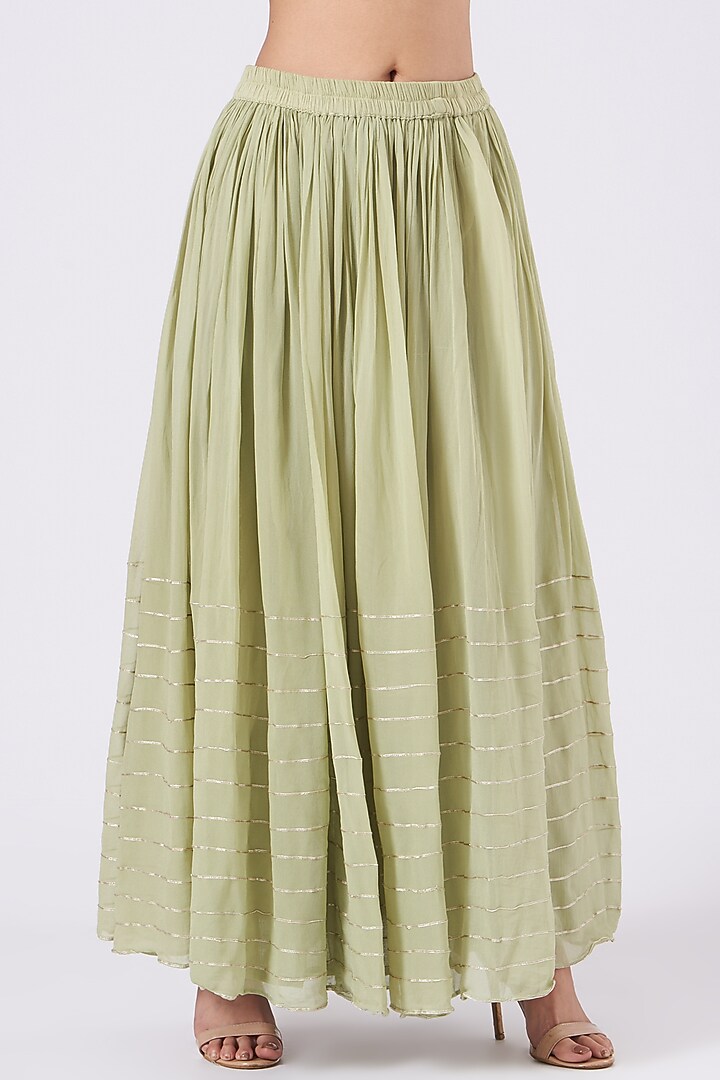Sage Green Embroidered Wedding Sharara Set by EWAZ at Pernia's Pop Up Shop