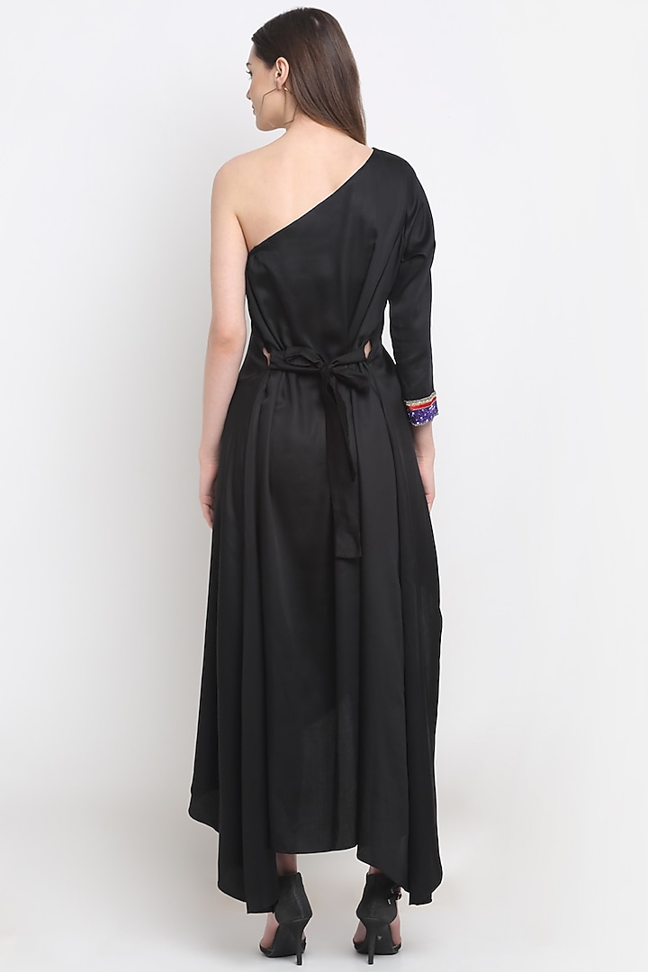 Black Hand Embellished Off-Shoulder Summer Dress by Ewoke at Pernia's Pop Up Shop