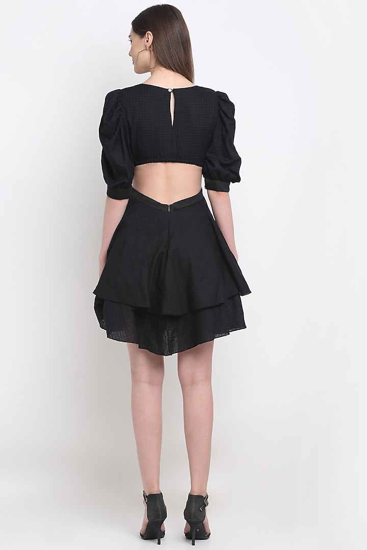 Black Tencel Double-Tiered Summer Dress by Ewoke at Pernia's Pop Up Shop