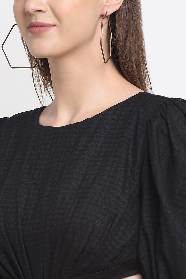 Black Tencel Double-Tiered Summer Dress by Ewoke at Pernia's Pop Up Shop