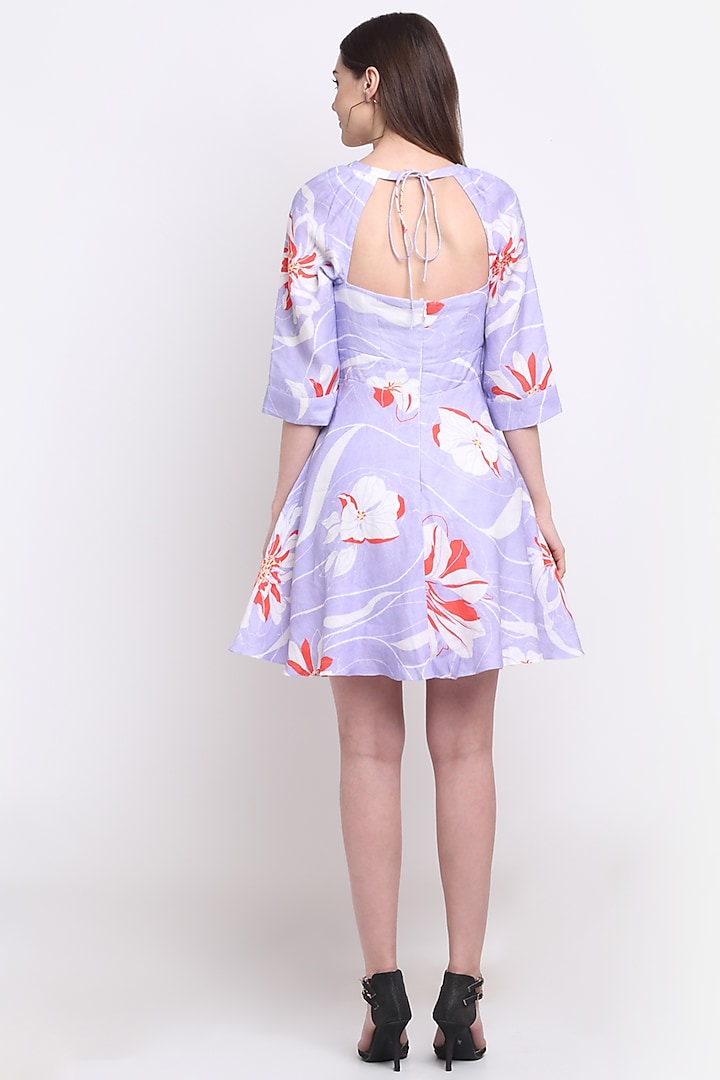 Lavender Printed Mini Summer Dress by Ewoke at Pernia's Pop Up Shop