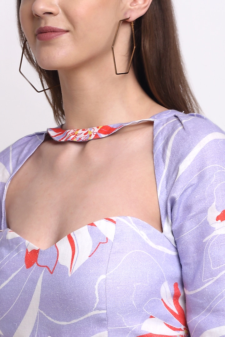 Lavender Printed Mini Summer Dress by Ewoke at Pernia's Pop Up Shop