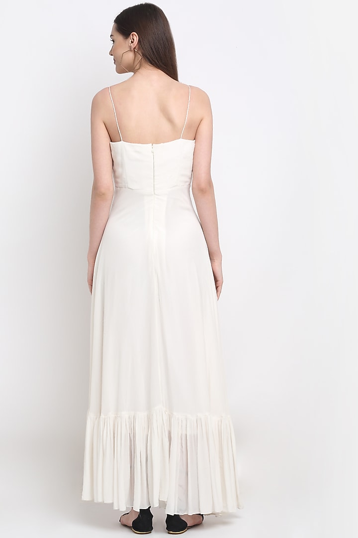 Ivory Hand Embroidered Gown by Ewoke at Pernia's Pop Up Shop