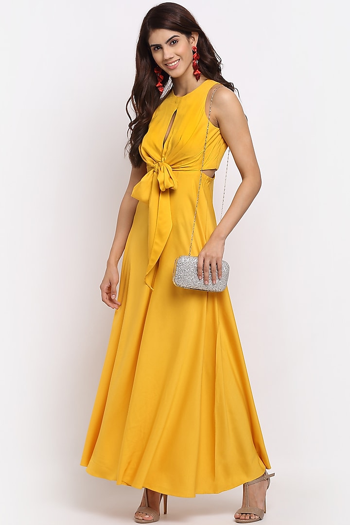 Mango Yellow Tencel Jumpsuit by Ewoke at Pernia's Pop Up Shop