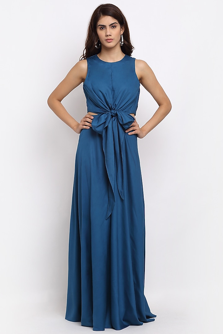Cobalt Blue Tencel Jumpsuit by Ewoke at Pernia's Pop Up Shop