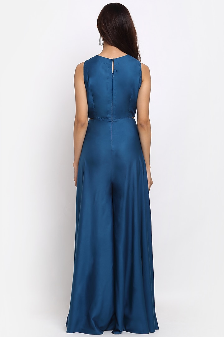 Cobalt Blue Tencel Jumpsuit by Ewoke at Pernia's Pop Up Shop