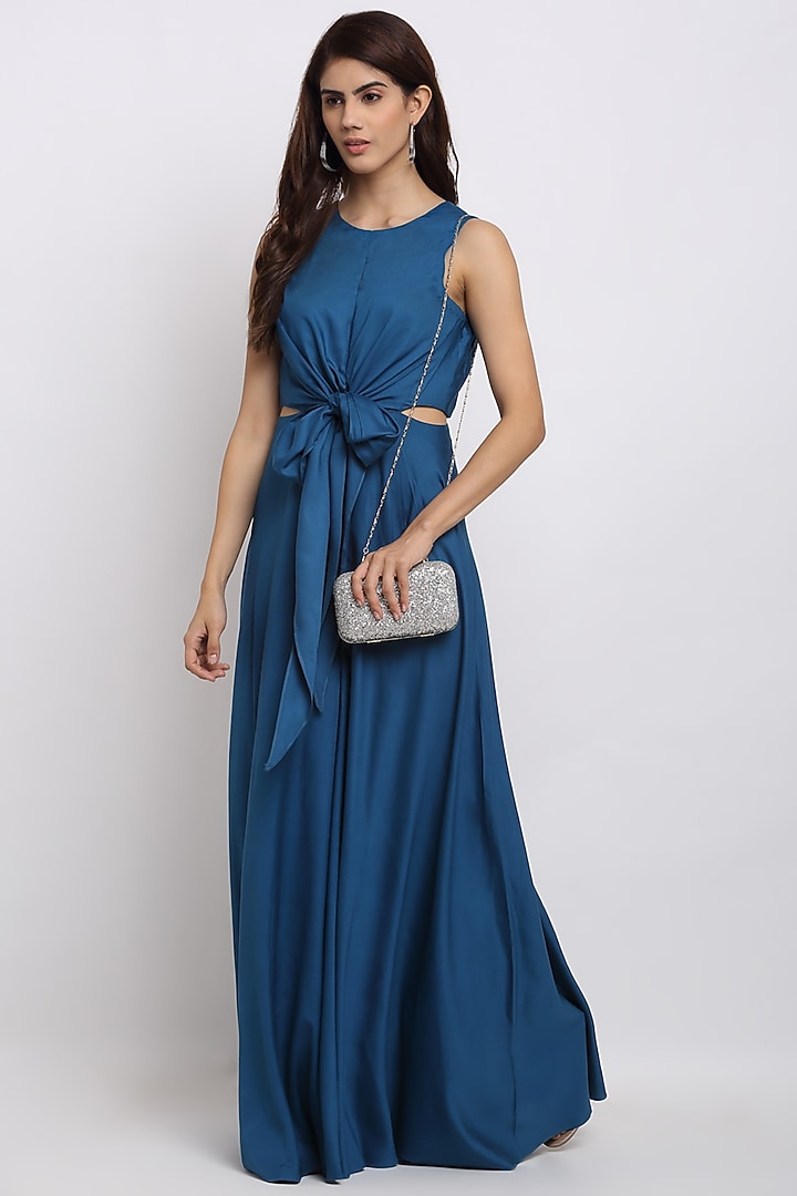 Cobalt Blue Tencel Jumpsuit by Ewoke at Pernia's Pop Up Shop