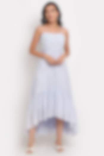 Ice Blue Hand Embroidered Gown by Ewoke at Pernia's Pop Up Shop