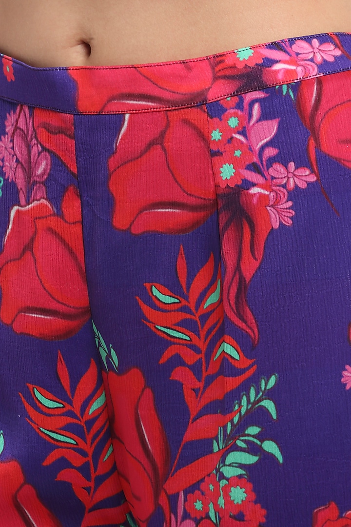 Purple Printed Pant Set by Ewoke at Pernia's Pop Up Shop