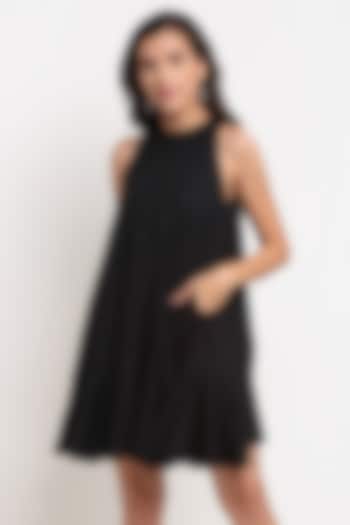 Black Tencel Mini Dress by Ewoke