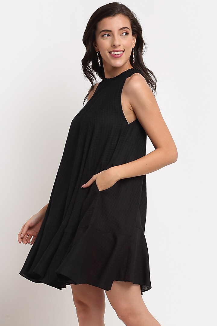 Black Tencel Mini Summer Dress by Ewoke at Pernia's Pop Up Shop