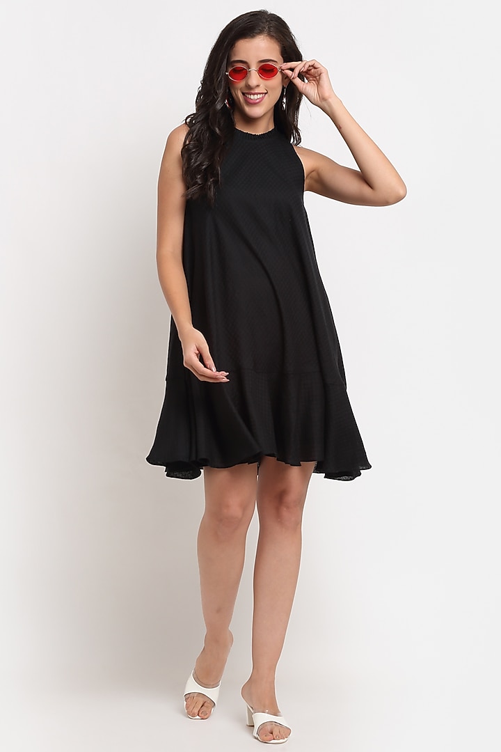 Black Tencel Mini Summer Dress by Ewoke at Pernia's Pop Up Shop