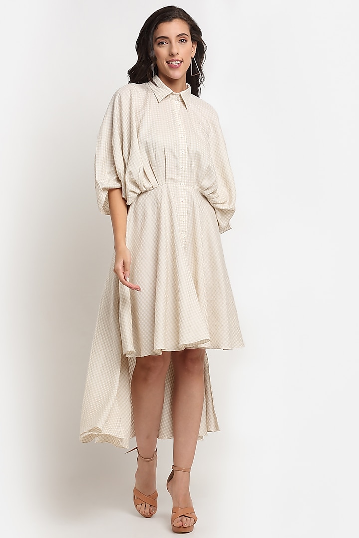 Off-White Tencel Summer Shirt Dress by Ewoke at Pernia's Pop Up Shop