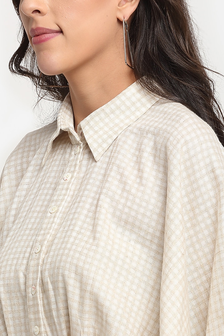 Off-White Tencel Summer Shirt Dress by Ewoke at Pernia's Pop Up Shop
