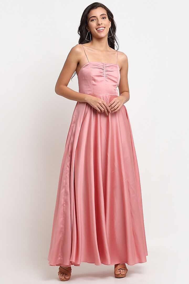 Blush Pink Tencel Maxi Dress by Ewoke