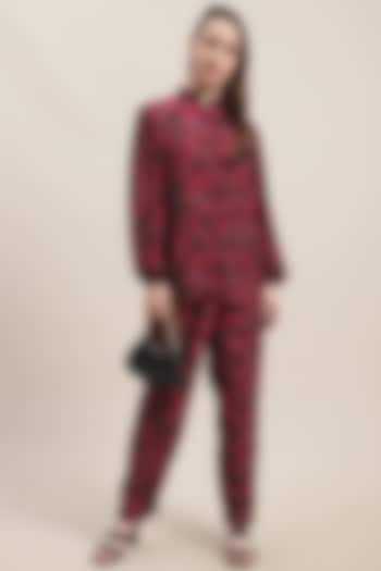 Wine Cepe Floral Printed Co-Ord Set by Ewoke at Pernia's Pop Up Shop