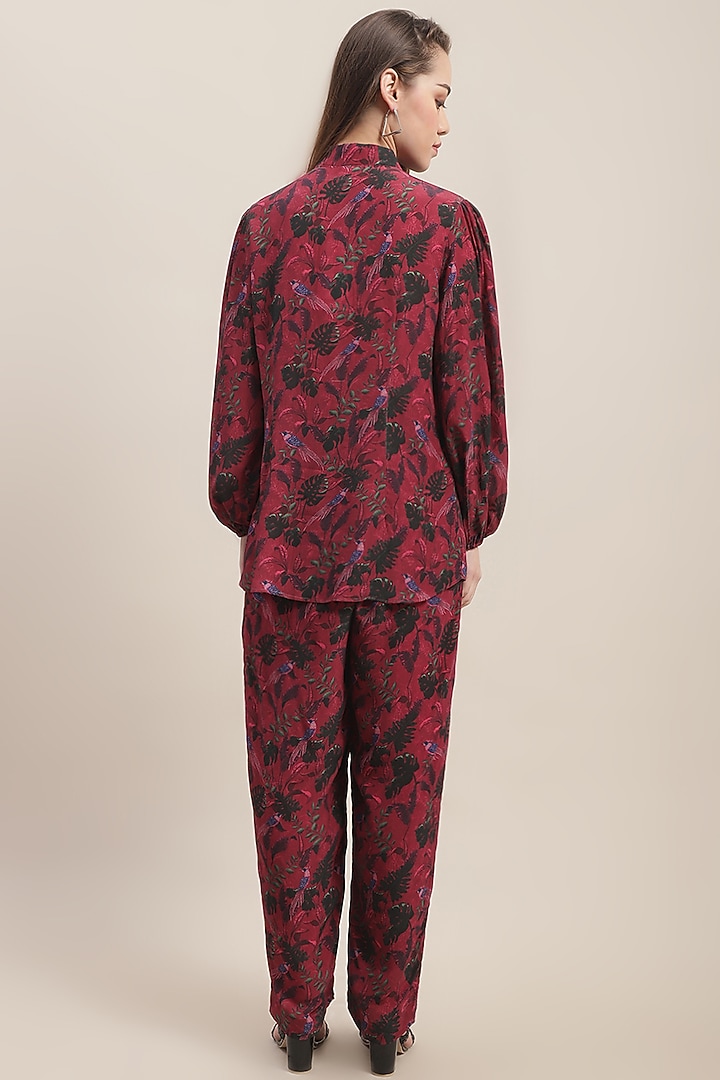 Wine Cepe Floral Printed Co-Ord Set by Ewoke at Pernia's Pop Up Shop
