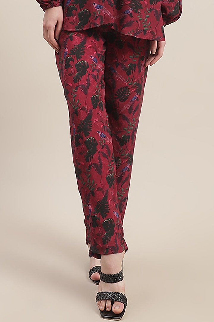 Wine Cepe Floral Printed Co-Ord Set by Ewoke at Pernia's Pop Up Shop