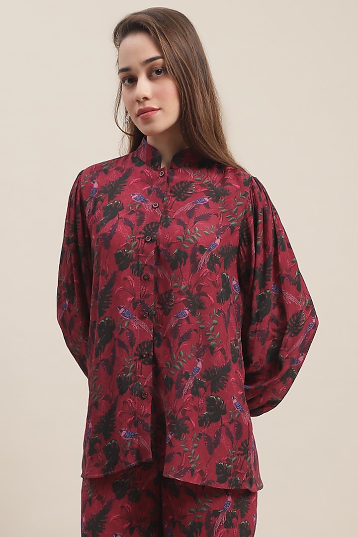Wine Cepe Floral Printed Co-Ord Set by Ewoke at Pernia's Pop Up Shop