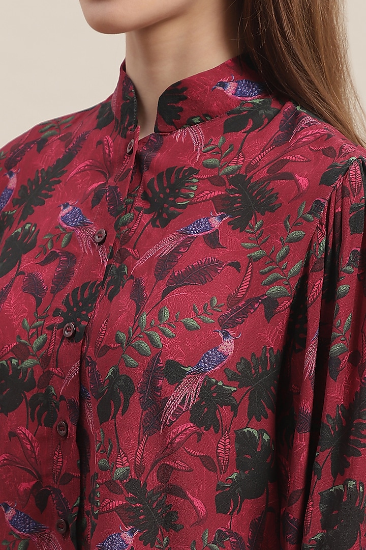 Wine Cepe Floral Printed Co-Ord Set by Ewoke at Pernia's Pop Up Shop