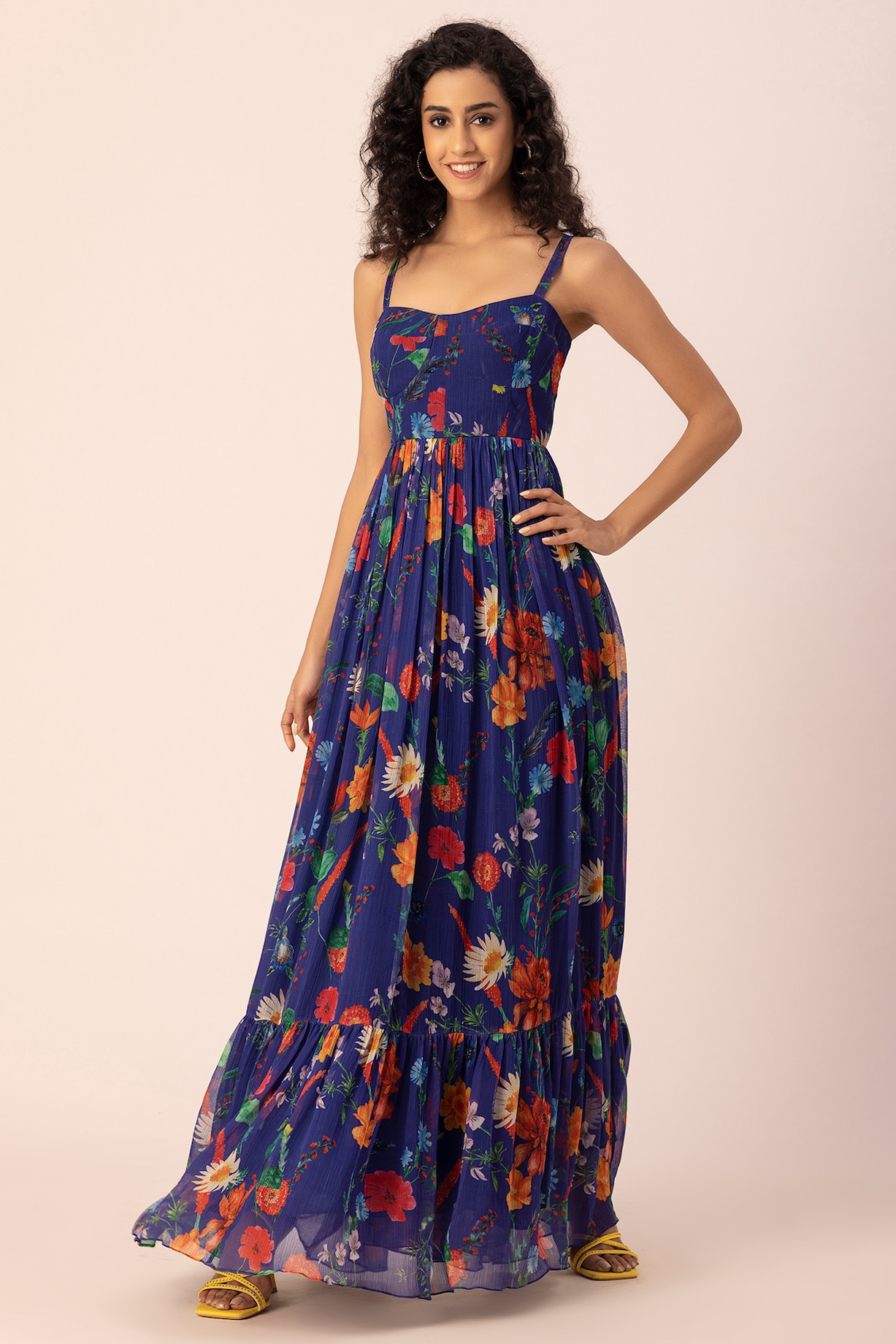 sachin and babi light blue dress Syana Blue Long Chiffon Corset Dress with Scarf