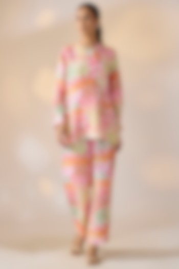 Multi-Colored Pure Hemp Floral Co-Ord Set by Ewoke at Pernia's Pop Up Shop