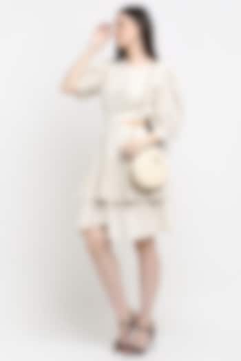 White Tencel Tiered Dress by Ewoke