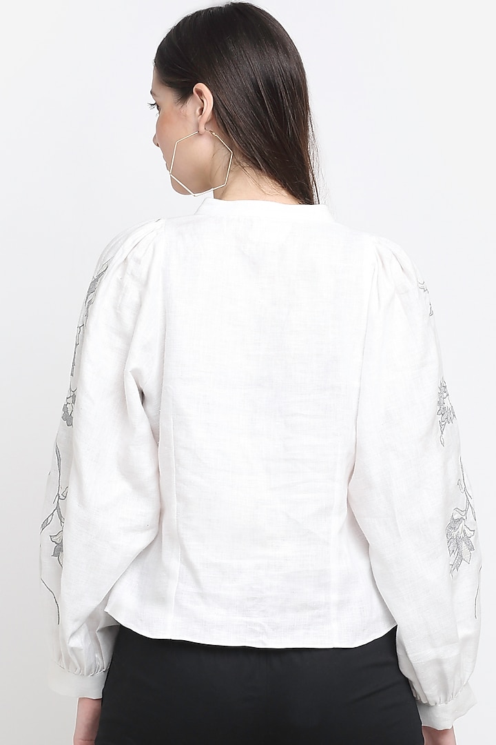 White Embroidered Top by Ewoke at Pernia's Pop Up Shop
