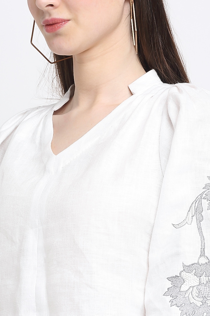 White Embroidered Top by Ewoke at Pernia's Pop Up Shop