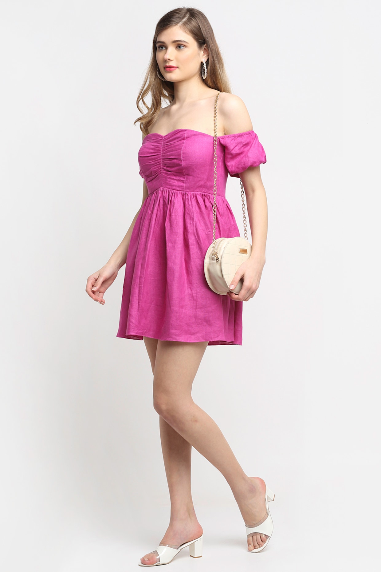 Plum off outlet shoulder dress