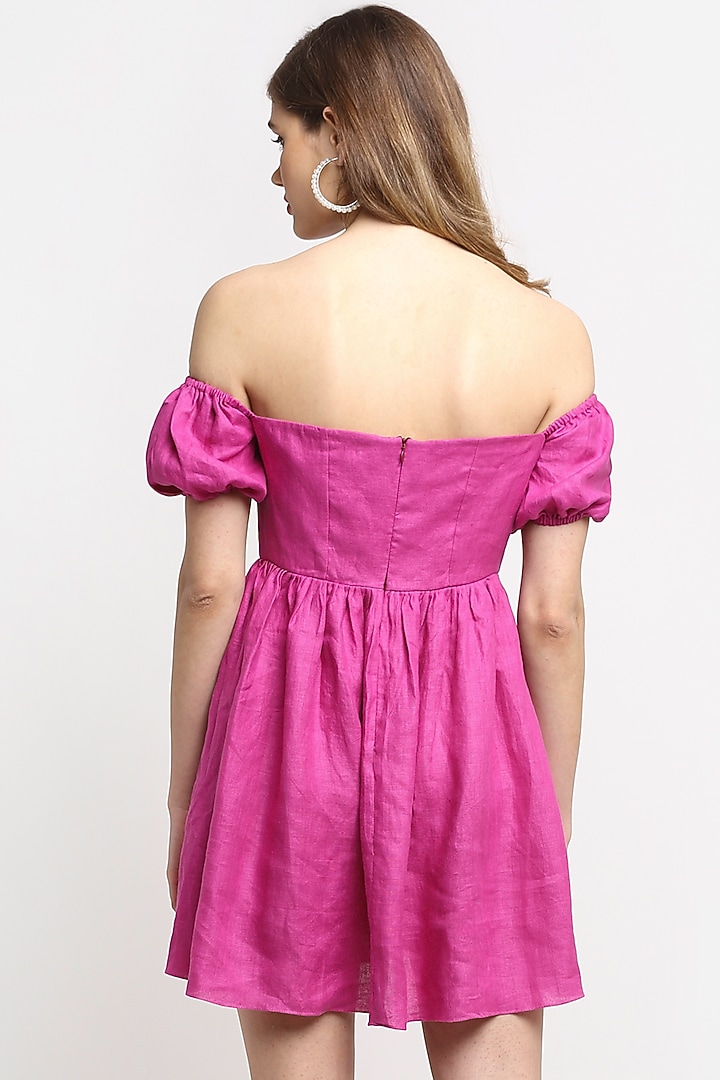 Plum Hemp Off-Shoulder Summer Dress by Ewoke at Pernia's Pop Up Shop