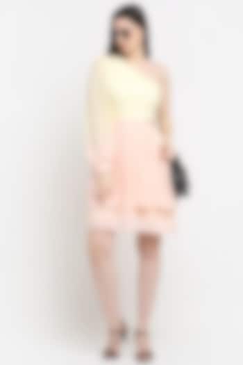 Blush Pink & Yellow One-Shoulder Summer Dress by Ewoke at Pernia's Pop Up Shop