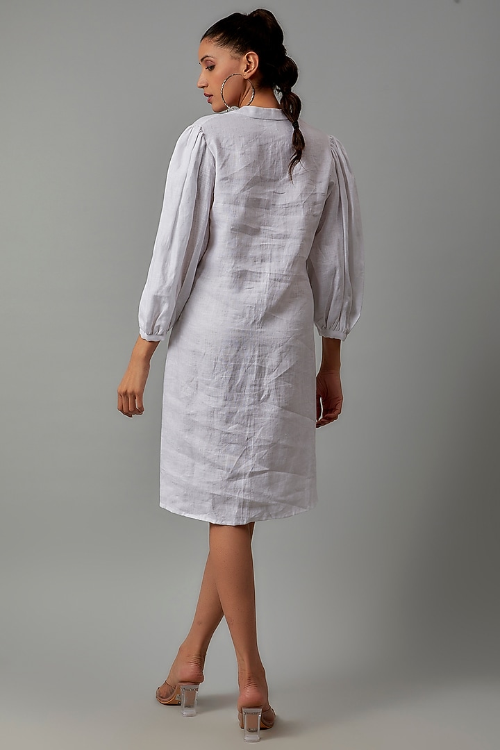 White Hemp Handcrafted Summer Dress by Ewoke at Pernia's Pop Up Shop